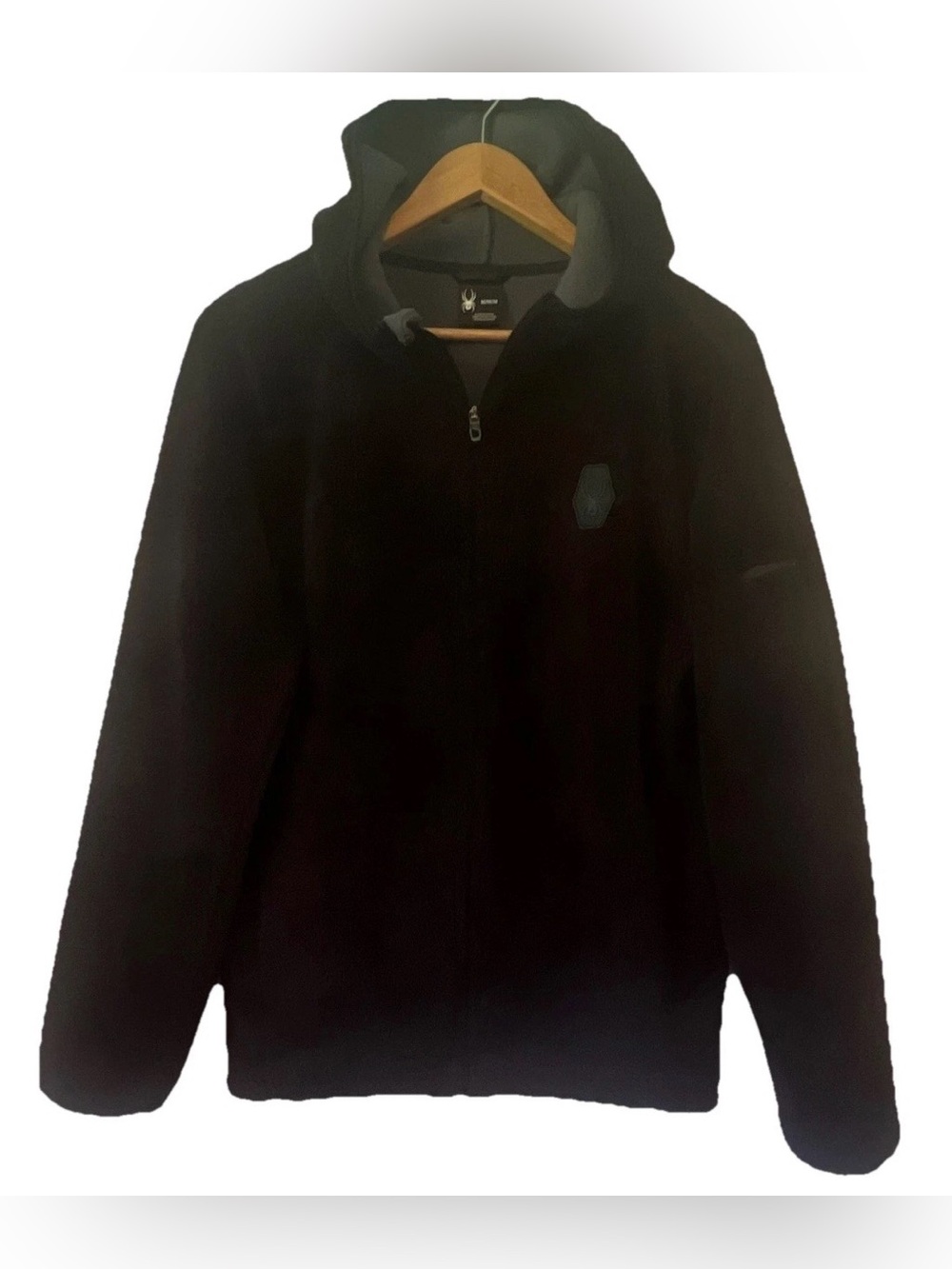 Spyder Outbound Curly Teddy Fleece Hoodie Mens Black Zip Jacket 71H4014-01